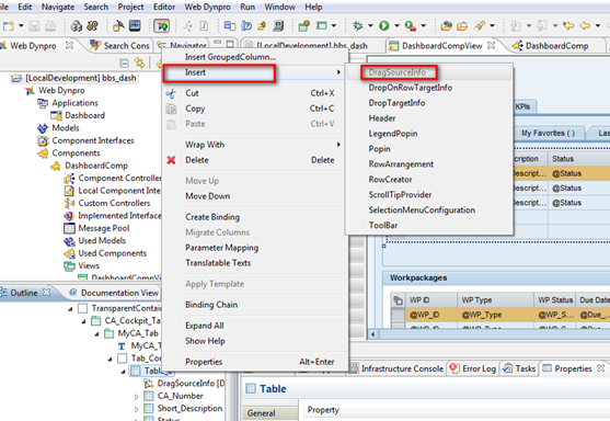 Web Dynpro Java DragSourceInfo in Quelltabelle einfügen