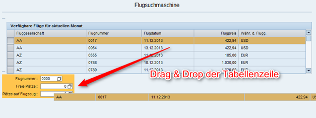 Web Dynpro drag and drop der Tabellenzeile