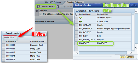 Das Verlinken von FBI View UI-Aktionen mit UI-Elementen
