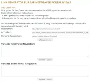Link Generator für SAP Portal iView