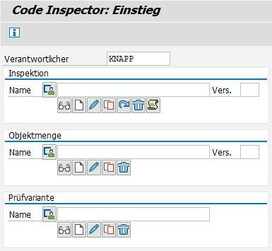 Abbildung 1: Aufruf des Code Inspectors über Transaktion SCI
