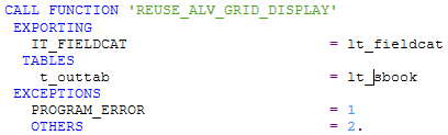 FuBa REUSE_ALV_GRID_DISPLAY Fieldcatalog