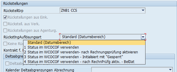 Konditionskontraktabrechnung: Rückstellungen - Neues Customizing