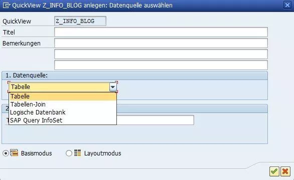 SQVI Datenquelle auswählen