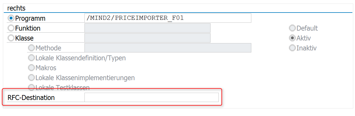 RFC-Destination in der SE39