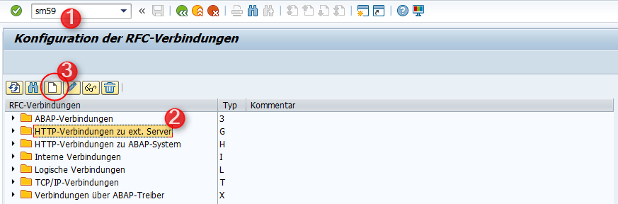 Konfiguration der RFC-Verbindung