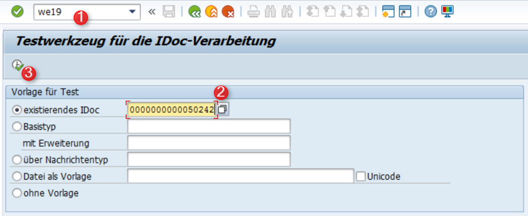 Testwerkzeug - Wahl der Vorlage
