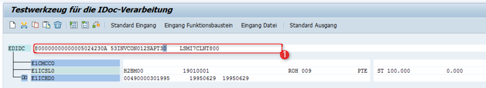 Testwerkzeug - IDoc Ansicht