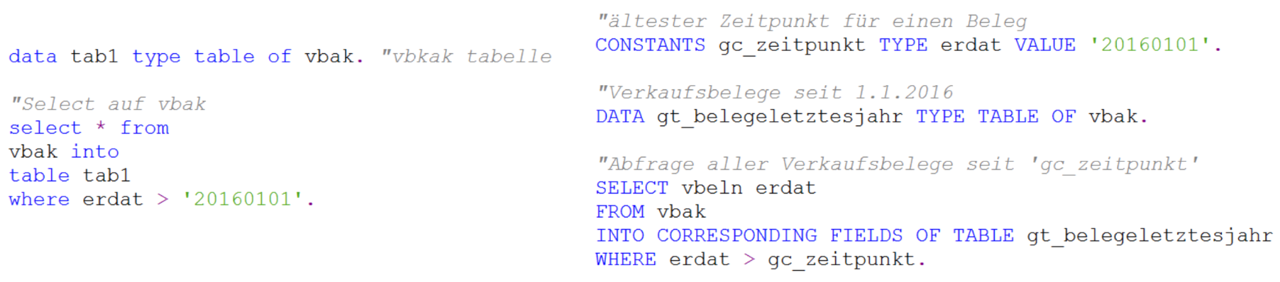 schlechter vs. guter Code