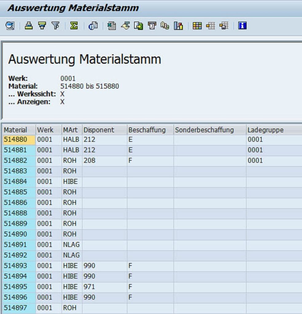 SAP Material vergleichen und auswerten - Erlebe Software