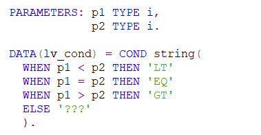 COND Operator Codingbeispiel explizit