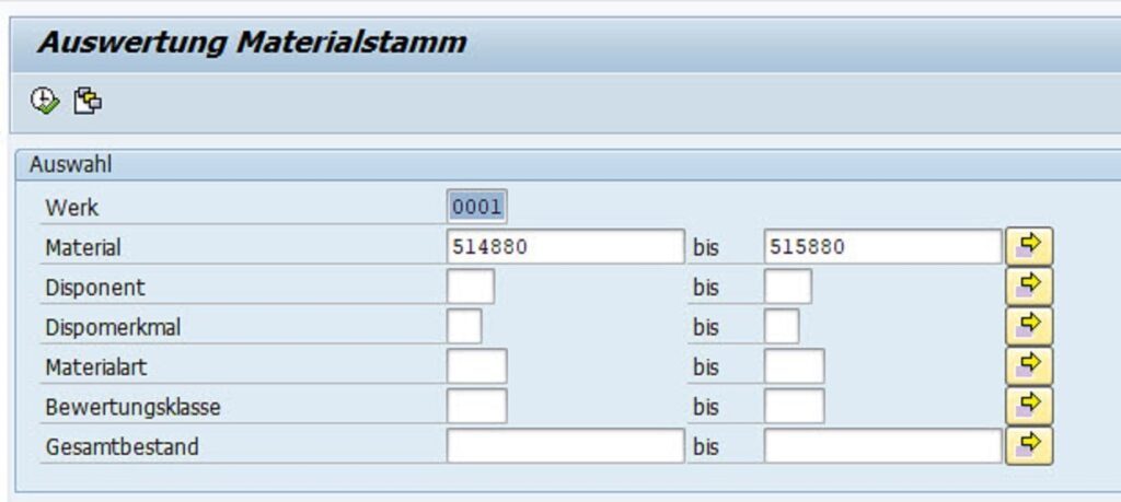 Auswertungsscreen Materialvergleich 1