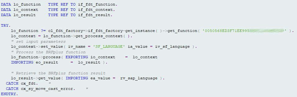 BRFplus Ansprache einer ID im Coding