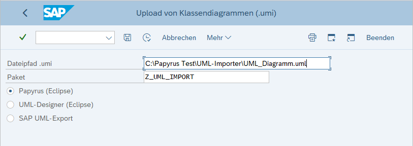 ... das Sie mit unserem Tool in SAP importieren und automatisch in die entsprechenden Klassen und Interfaces überführen können.