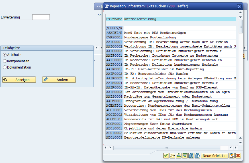 aktive SAP-Erweiterungen