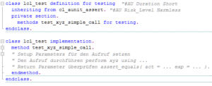 abap unit report template